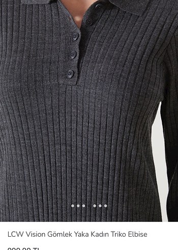 LCW Gri Uzun Kadın Triko Elbise - Görsel 2