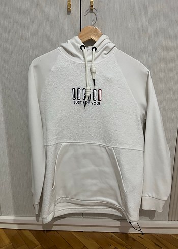 Erkek Beyaz Kapüşonlu Sweatshirt - Görsel 3
