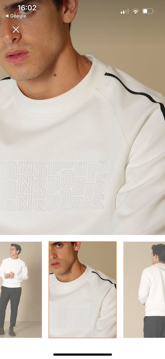 Beyaz Erkek Crew Neck Sweatshirt - Görsel 2