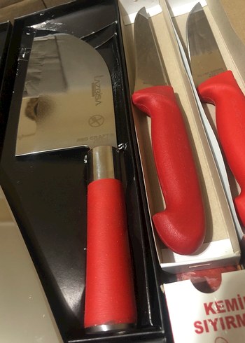 Kırmızı Saplı Kasap Bıçak Seti - Görsel 4