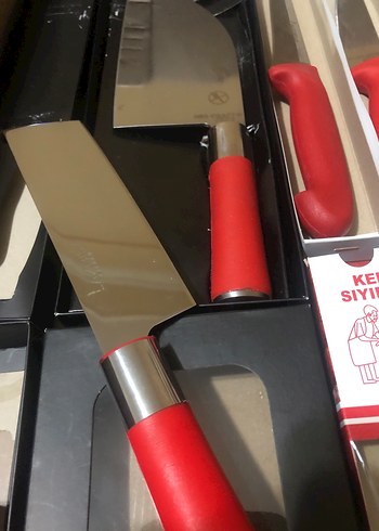 Kırmızı Saplı Kasap Bıçak Seti - Görsel 8