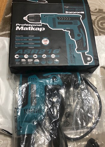 Sıfır Turkuaz Renkli Elektrikli Matkap - Görsel 2