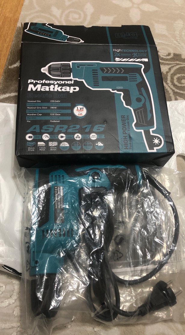 Sıfır Turkuaz Renkli Elektrikli Matkap - Görsel 2