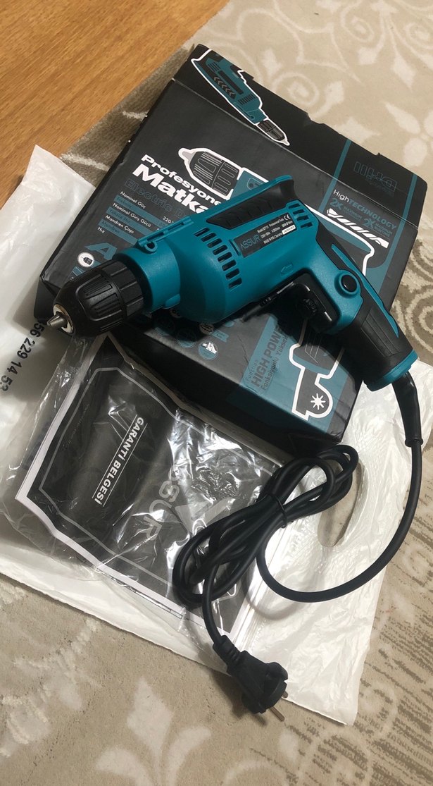 Sıfır Turkuaz Renkli Elektrikli Matkap - Görsel 3