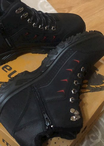 42 Numara Sıfır Siyah Erkek Bağcıklı Kauçuk Bot - Görsel 8