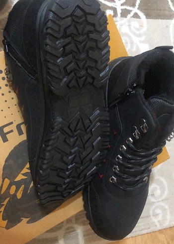 42 Numara Sıfır Siyah Erkek Bağcıklı Kauçuk Bot - Görsel 4