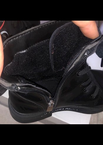 33 Numara kız çocuğu botu Siyah Deri Kemerli - Görsel 4