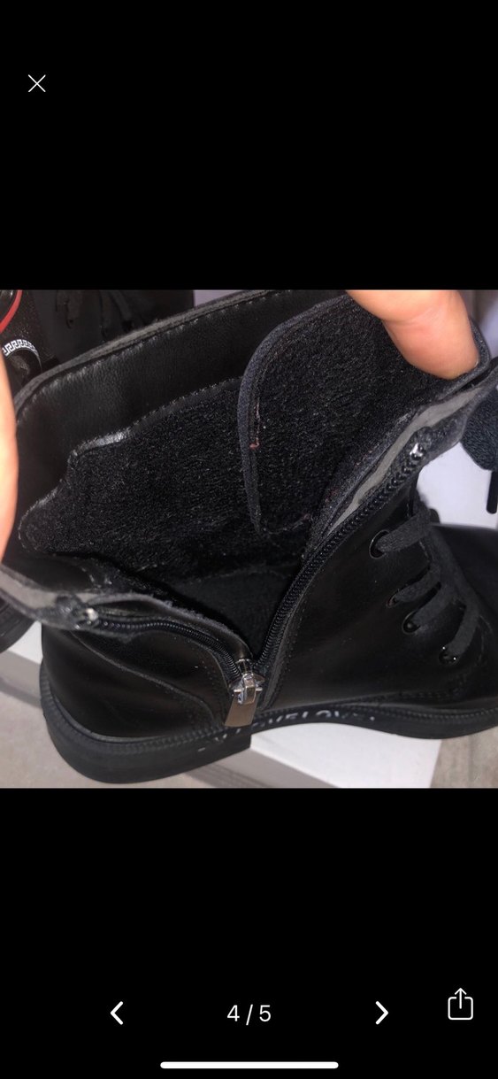 33 Numara kız çocuğu botu Siyah Deri Kemerli - Görsel 4