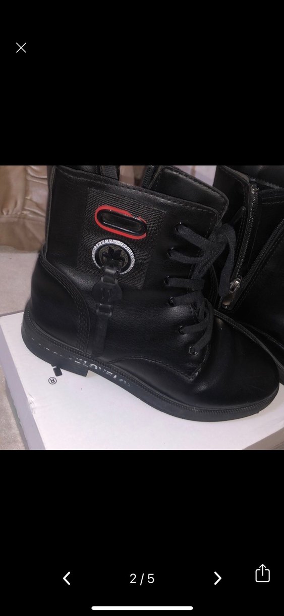 33 Numara kız çocuğu botu Siyah Deri Kemerli - Görsel 2