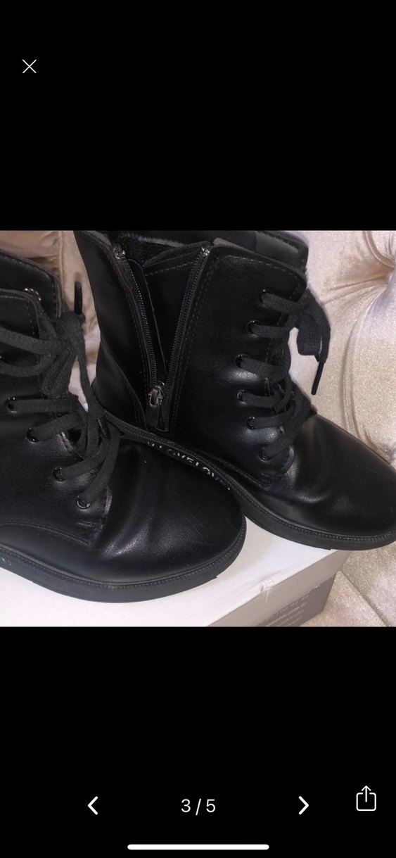 33 Numara kız çocuğu botu Siyah Deri Kemerli - Görsel 3