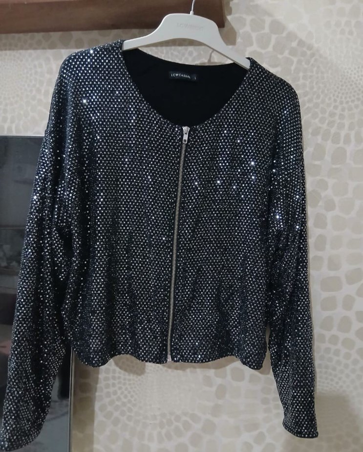 Pul Detaylı Gri Kadın Mini Ceket - Görsel 2