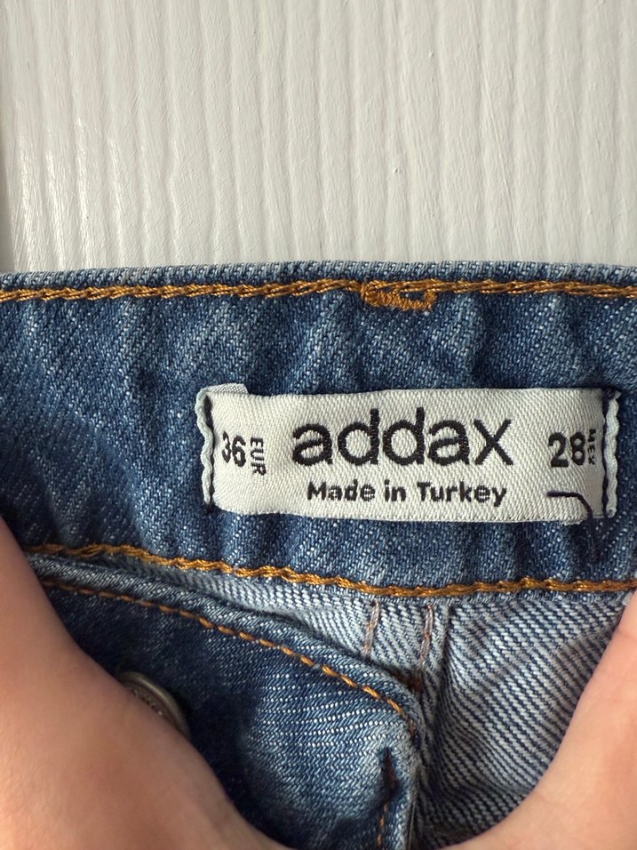 mom jean mavi kot pantolon - Görsel 3