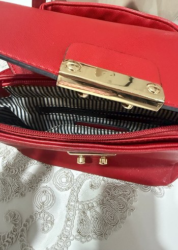 Kırmızı Deri Kadın Çanta - Görsel 2