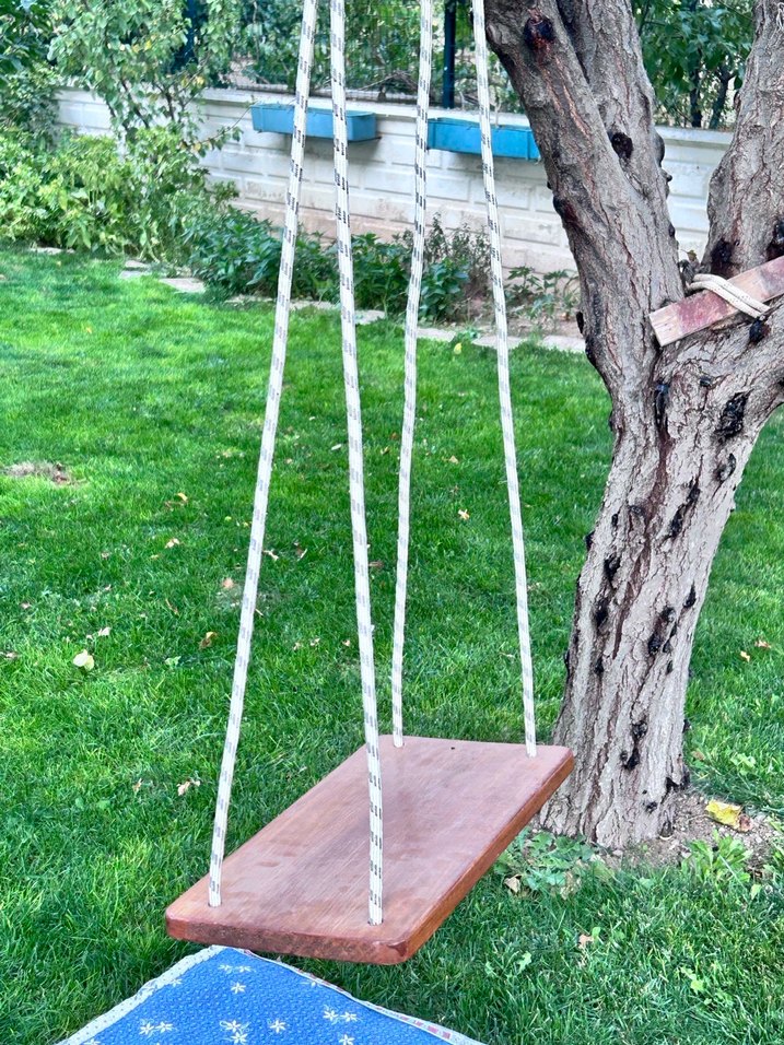 Gri Halatlı Ahşap Salıncak - Görsel 2