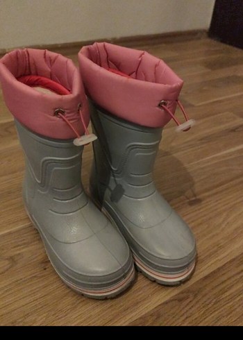 Diğer Kız Çocuk Gri Lastik Botlar Velcro