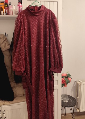 Bordo Uzun Kollu Kadın Sabahlık - Görsel 9