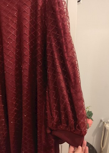 Bordo Uzun Kollu Kadın Sabahlık - Görsel 6