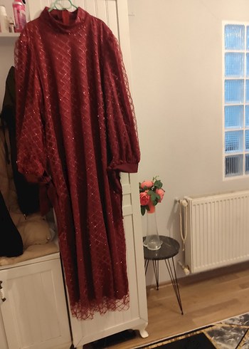 Bordo Uzun Kollu Kadın Sabahlık - Görsel 4