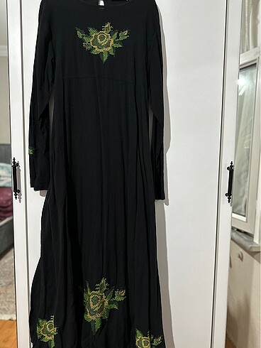44 Beden siyah Renk Şile bezi elbise