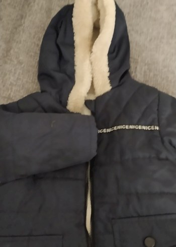 Kürklü Kapüşonlu Gri Erkek Çocuk Mont - Görsel 3