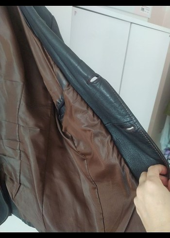 Kahverengi Deri Kadın Biker Ceket - Görsel 6