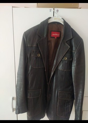 Kahverengi Deri Kadın Biker Ceket - Görsel 2