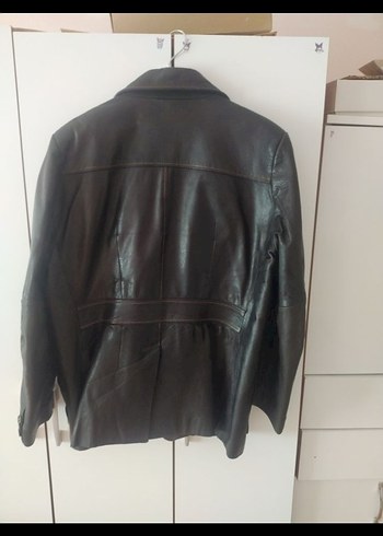 Kahverengi Deri Kadın Biker Ceket - Görsel 3