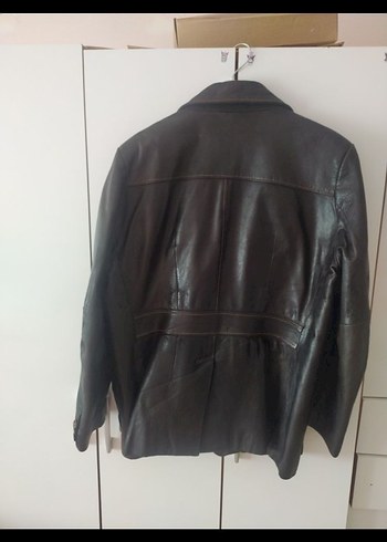 Kahverengi Deri Kadın Biker Ceket - Görsel 7