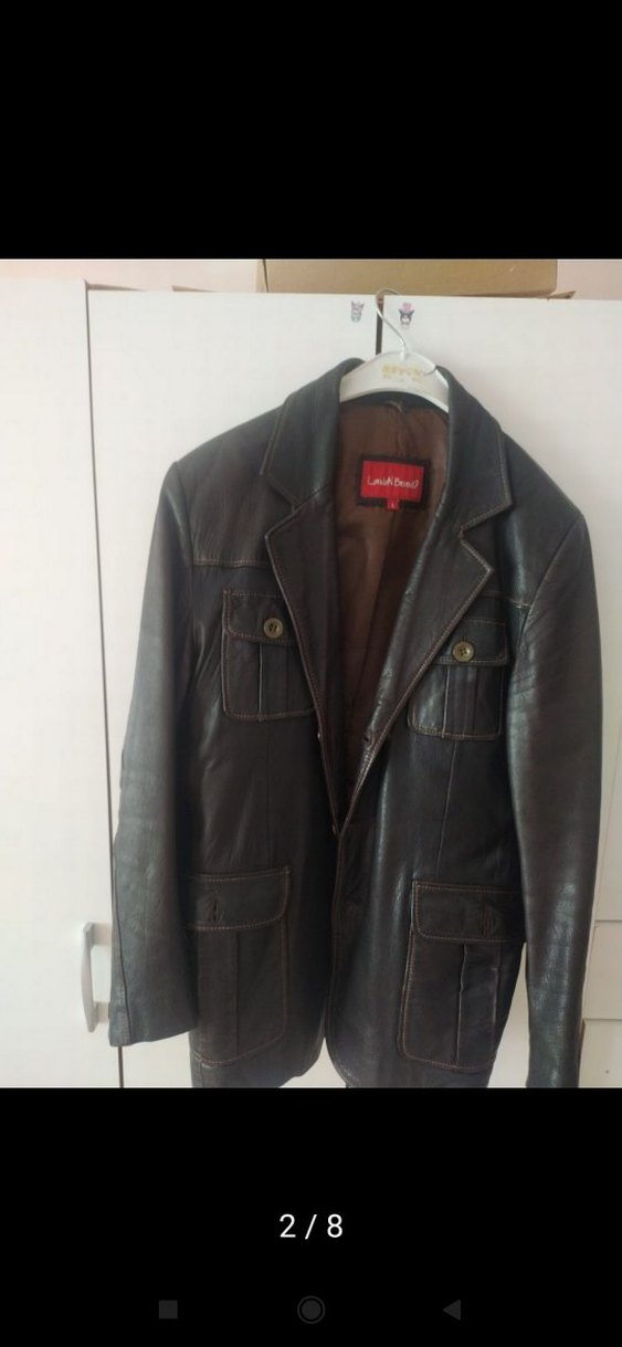 Kahverengi Deri Kadın Biker Ceket - Görsel 2