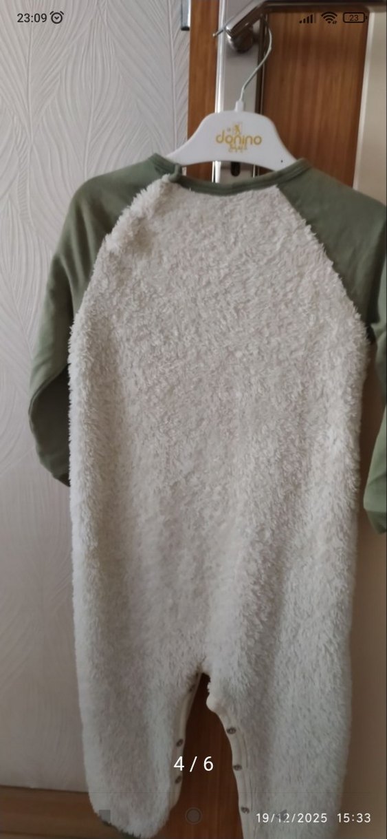 Erkek Çocuk Peluş uyki tulumu Nakışlı Dinozor - Görsel 3