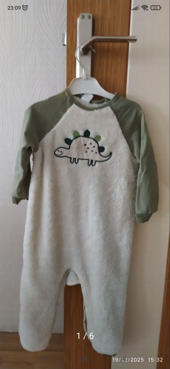 Erkek Çocuk Peluş uyki tulumu Nakışlı Dinozor - Görsel 4