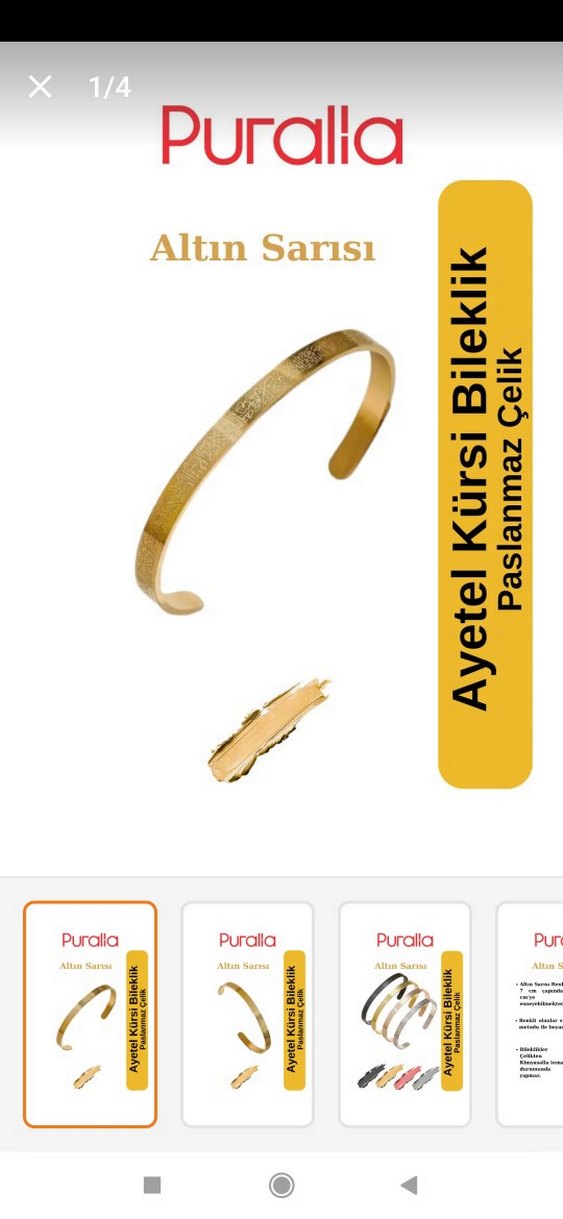 Altın Sarısı ayetul Kürsi Desenli  Bileklik - Görsel 2