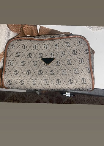 Kahverengi Baskılı Deri Kadın Çanta - Görsel 3