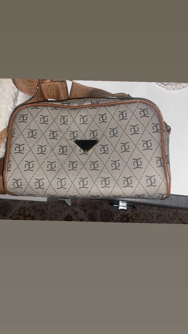 Kahverengi Baskılı Deri Kadın Çanta - Görsel 3