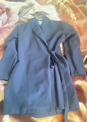 Siyah Uzun Kadın blazer ceket - Görsel 4