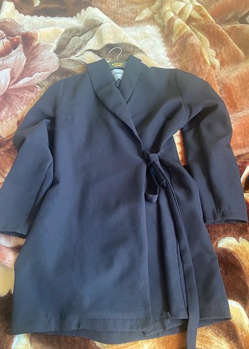 Siyah Uzun Kadın blazer ceket - Görsel 3