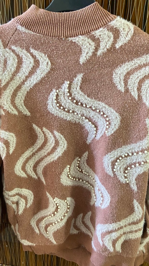 Bohem Tarz Pastel Kahverengi Uzun Kollu Kazak - Görsel 3