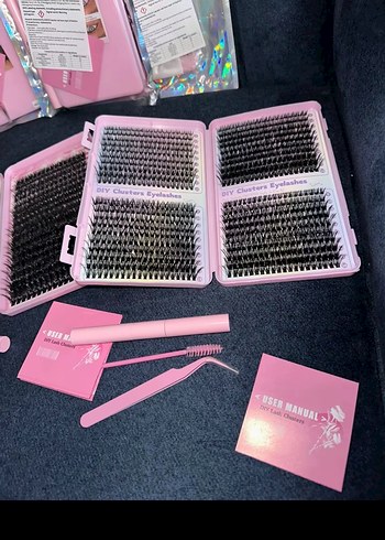 Sheinside Pembe Takma Kirpik Seti ve Uygulama Araçları