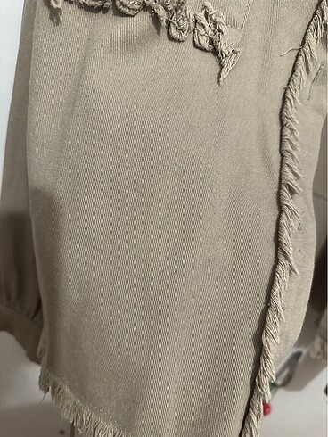 s Beden camel Renk İnce Crop Ceket