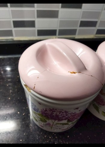 Pembe Kapaklı Çiçek Desenli Mutfak Kavanoz Seti - Görsel 9