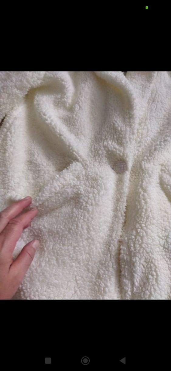 Beyaz Midi Boy Kürklü Kadın Kaban - Görsel 3