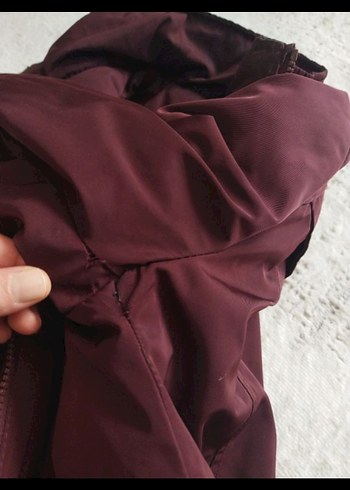 Bordo Düğmeli Midi Kadın Ceket - Görsel 8