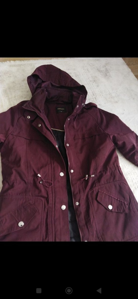 Bordo Düğmeli Midi Kadın Ceket - Görsel 5