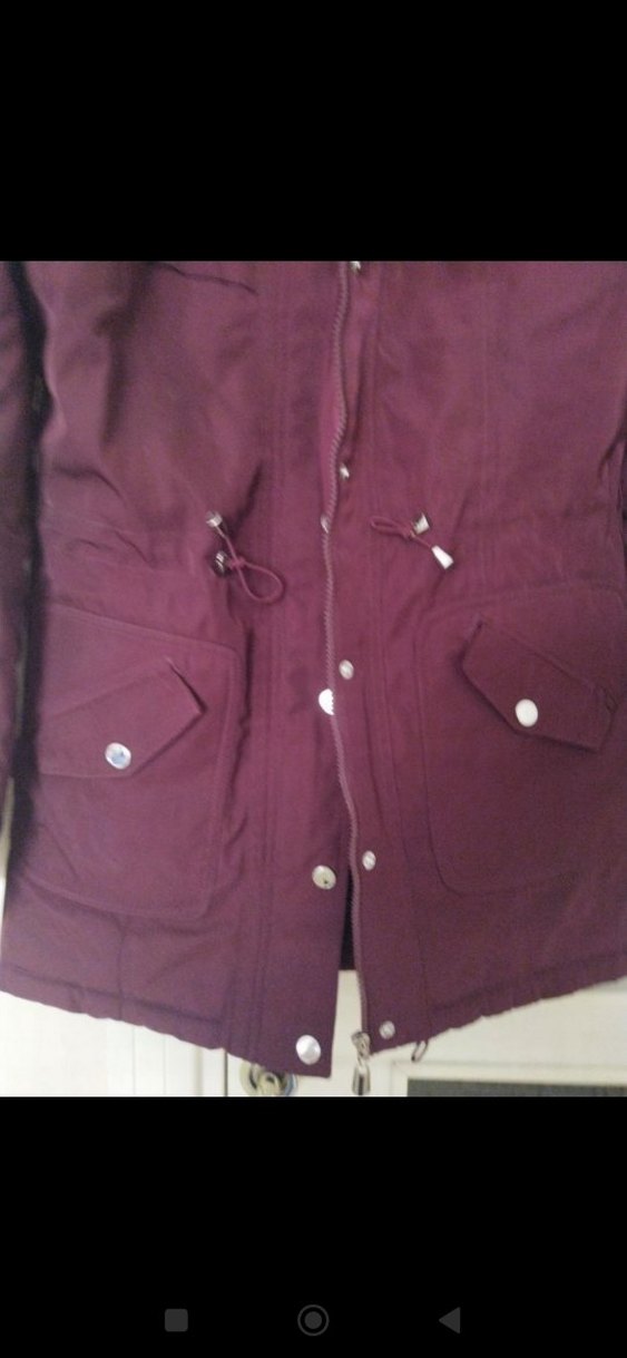 Bordo Düğmeli Midi Kadın Ceket - Görsel 2