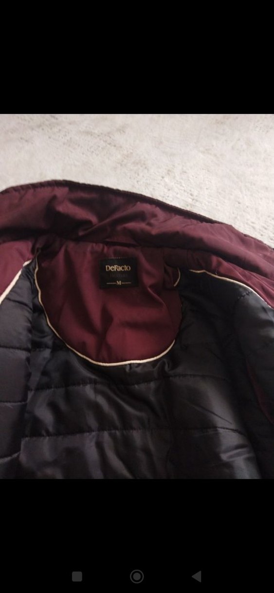 Bordo Düğmeli Midi Kadın Ceket - Görsel 3