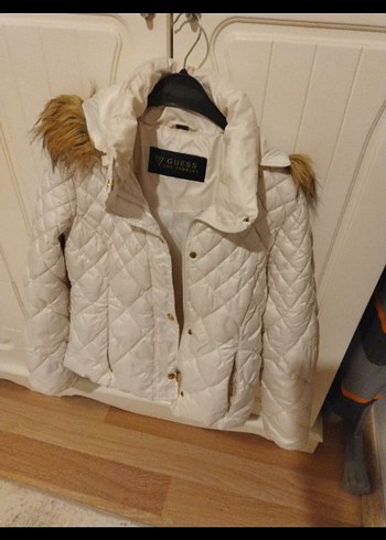 Kadın Beyaz Kürk Detaylı Kışlık Mont - Görsel 4