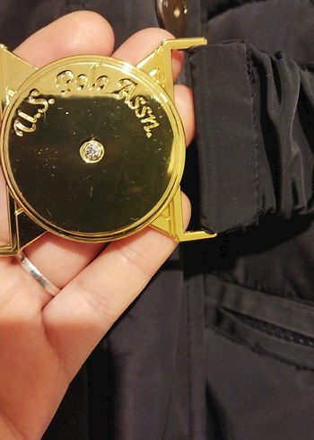 Kadın Siyah Kemerli Uzun Kış Montu - Görsel 2