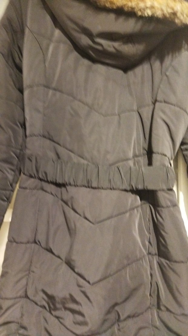 Kadın Siyah Kemerli Uzun Kış Montu - Görsel 5