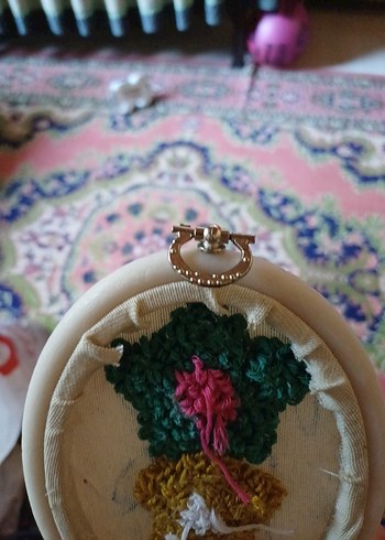 Bohem El İşi Nakışlı Çiçekli Dekoratif Çerçeve - Görsel 2