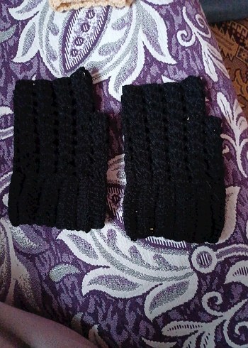 Siyah Örgü Gotik Kadın Eldiveni - Görsel 3